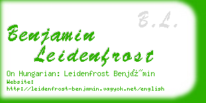 benjamin leidenfrost business card